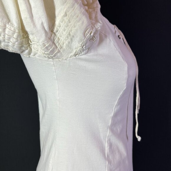 Vintage Country Line Size 36 Cream Top Puffed Sleeves *Flaws - Picture 7 of 16